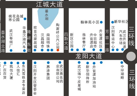 湖北省武汉市汉阳区陶家岭公交四公司楼顶户外大牌 - 点位图