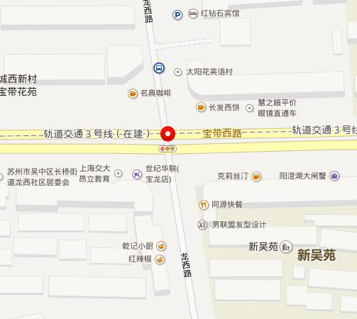 江苏苏州市吴中区龙西路与宝带西路交汇处落地看板广告牌 - 点位图