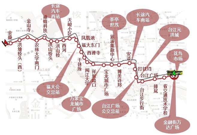 福建省福州市39路3A公交车车身户外广告 - 点位图