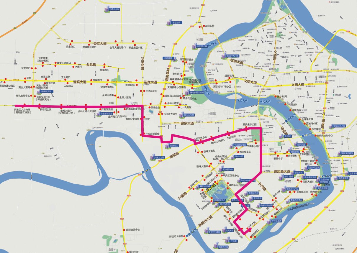 江西省赣州市31路BRT2A级公交车车身户外广告 - 点位图