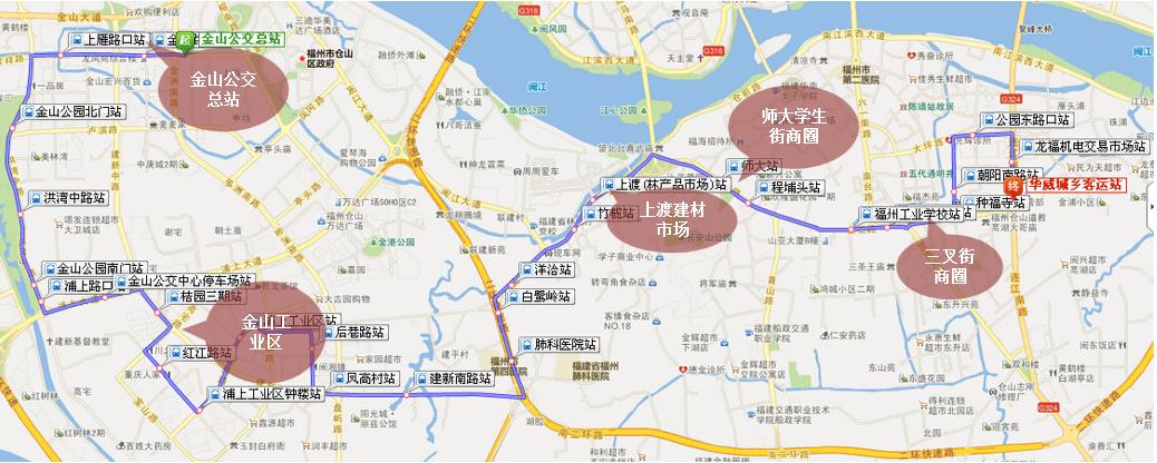 福建省福州市47路2A级公交车车身户外广告 - 点位图