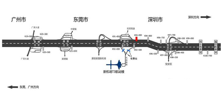 广东省深圳市广深高速鹤州段北行K93+000户外大牌 - 点位图