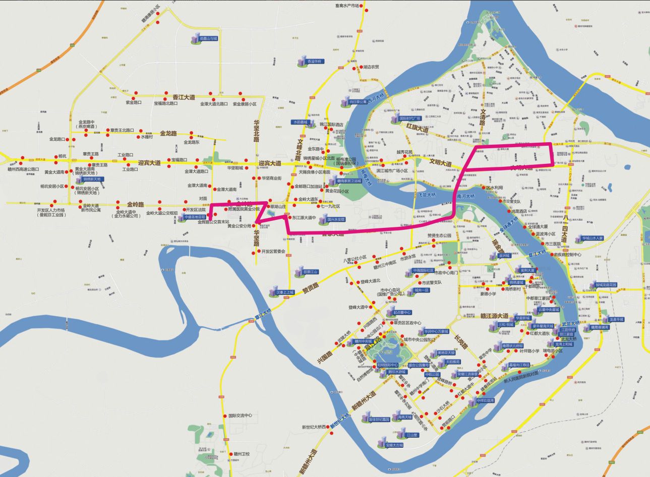 江西省赣州市10路BRT3A级公交车车身户外广告 - 点位图