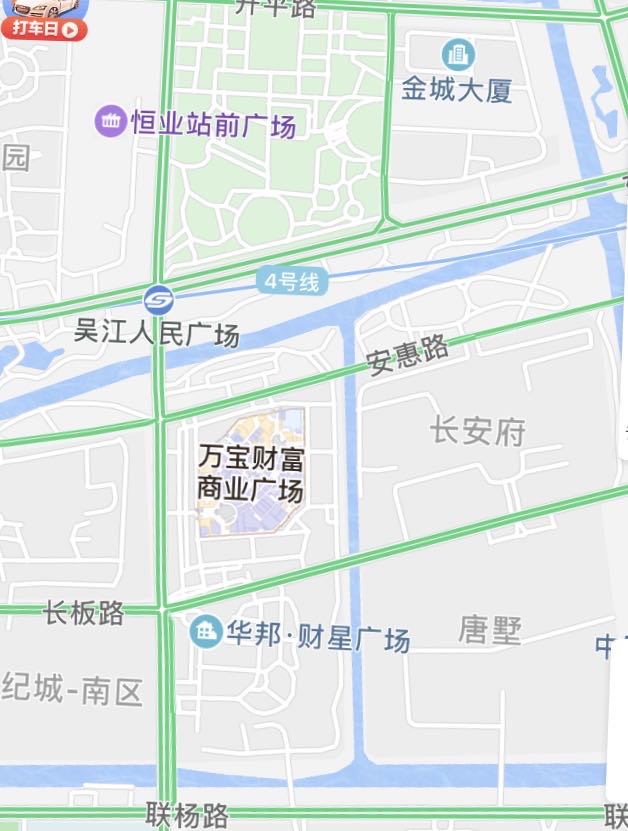 苏州市吴江区中山南路万宝财富商业广场室内LED屏 - 点位图